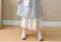 Maternity Sleeveless Round Neck Striped Button Midi A-Line Dress / Drawstring Waist Plain Lace Wide Leg Pants