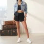 High Waist Plain Wide-Leg Shorts