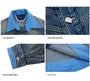 Layered Collar Washed Mock Two Piece Panel Button Denim Jacket / Mid Rise Wide Leg Jeans