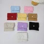 Plain Quilted Flap Button Sanitary Pouch / Coin Purse