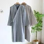 V-Neck Striped Sashed Kimono Robe