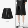 Drawstring Waist Plain Bermuda Sweat Shorts