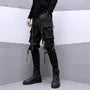Mid Rise Plain Buckled Cropped Harem Cargo Pants