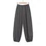 Elastic Waist Plain Cropped Harem Pants