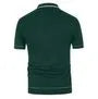 Short-Sleeve Contrast Trim Ribbed Knit Polo Shirt