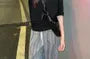 Short-Sleeve Boat Neck Plain Loose-Fit Tee