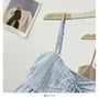 Barcode Striped Ruffle Lace Trim Flowy Camisole Top