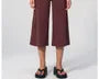 Set: Spaghetti Strap Scoop Neck Plain Camisole Top + High Waist Capri Wide Leg Sweatpants