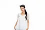 Short Sleeve Collared Plain Lace Trim Blouse
