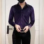 Long-Sleeve Glitter Velvet Shirt