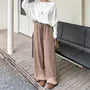 [XL-4XL] Drawstring Waist Contrast Trim Wide Leg Pants