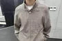 Collared Houndstooth Zip-Up Jacket