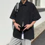 Oversized Pocket-Front Plain Shirt