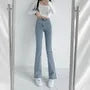 High Rise Washed Flared Jeans