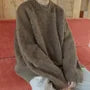 Crew Neck Plain Oversized Sweater