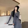 Long Sleeve Crew Neck Plain Henley Bodycon Maxi Dress