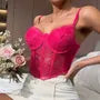 Spaghetti Strap Crop Lace Corset Top
