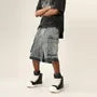 Mid Rise Washed Cargo Jorts