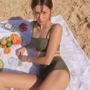 Plain High-Waist Bikini Set