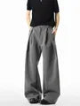 Mid Rise Plain Wide Leg Dress Pants