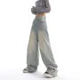 Low Waist Washed Loose-Fit Wide Leg Jeans