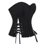 Pinstriped Slit Lace Up Tube Bustier Top