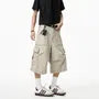 Mid Rise Plain Cargo Shorts
