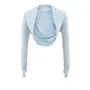Long-Sleeve Plain Knit Shrug