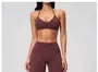 Set: V-Neck Sport Bra Top + Mid Rise Plain Capri Wide Leg Sweatpants