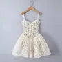 Spaghetti Strap Tie Waist Lace Mini A-Line Corset Dress