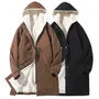 Plain Hooded Drawstring Waist Zip-Up Long Trench Coat