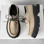 Platform Lace-Up Faux Suede Shoes
