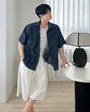 Drawstring-Waist Wide-Leg Cotton Jorts