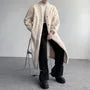 V-Neck Plain Fluffy Button-Up Long Coat