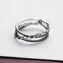 Layered Chain Alloy Open Ring