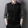 Mock Two-Piece Long-Sleeve Striped Panel Shirt