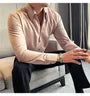 Long-Sleeve Collared Plain Button Up Shirt