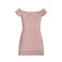 Short-Sleeve Off Shoulder Plain Lace Mini Bodycon Dress