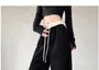 Drawstring Waist Two Tone Wide Leg Sweatpants