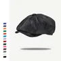 Faux Leather Newsboy Cap