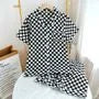 Couple Matching Pajama Set: Short-Sleeve Checkerboard Top + Shorts (Various Designs)