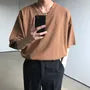 Short Sleeve V-Neck Plain Oversized T-Shirt
