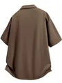 Short-Sleeve Plain Button-Up Shirt
