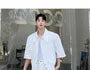 Set: Elbow-Sleeve Plain Zip Jacket + Mid Rise Shorts