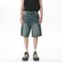 Mid Rise Washed Denim Shorts