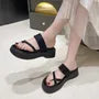 Platform Faux Leather Toe Loop Sandals