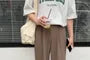 High Waist Plain Wide Leg Dress Pants
