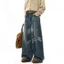 Mid Rise Washed Wide Leg Jeans