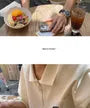Elbow-Sleeve Half-Zip Plain T-Shirt