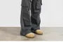 Mid Rise Plain Wide Leg Cargo Pants